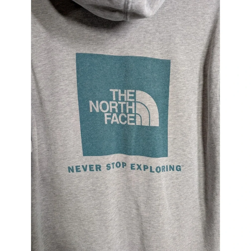 Men's North Face‎ Gray Pullover Size L Graphic Hoodie Never Stop Exploring